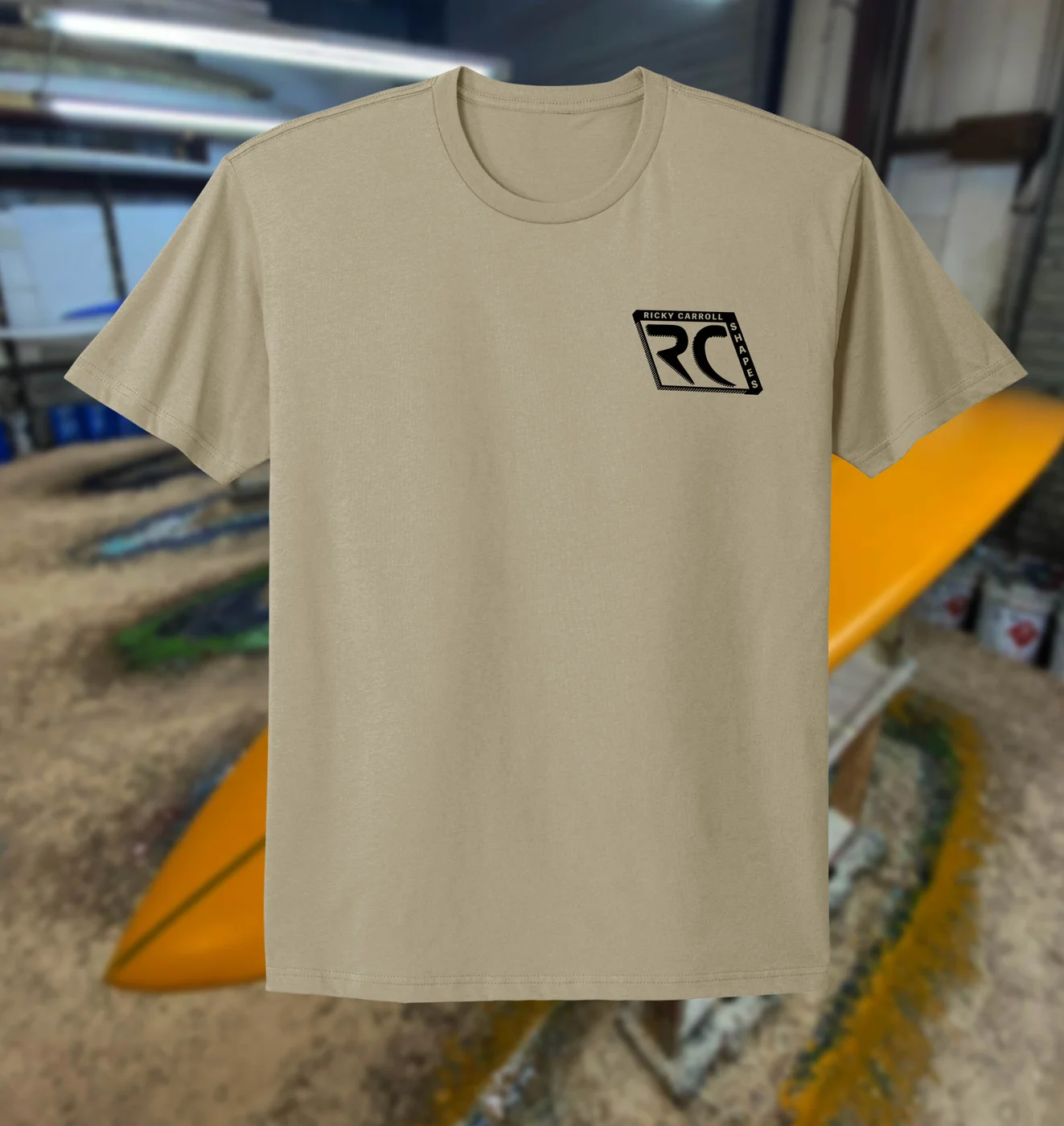 Work Hard Surf Hard - Tan front enlarged